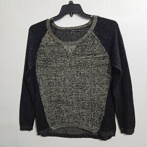 Dex Metallic Gold and Black Wool Oversized Pullover. Size M.